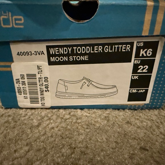 Hey Dude Wendy Toddler Glitter Moon Stone Shoes Size K6 22 EU - Picture 3 of 3